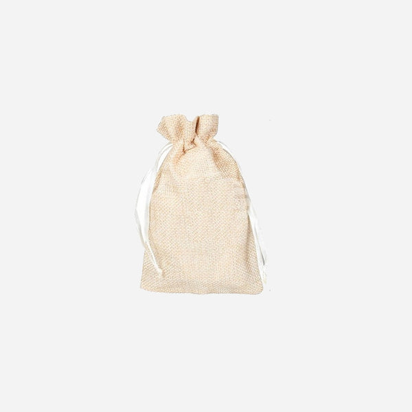 Sac en toile de jute beige 15x9.5 cm