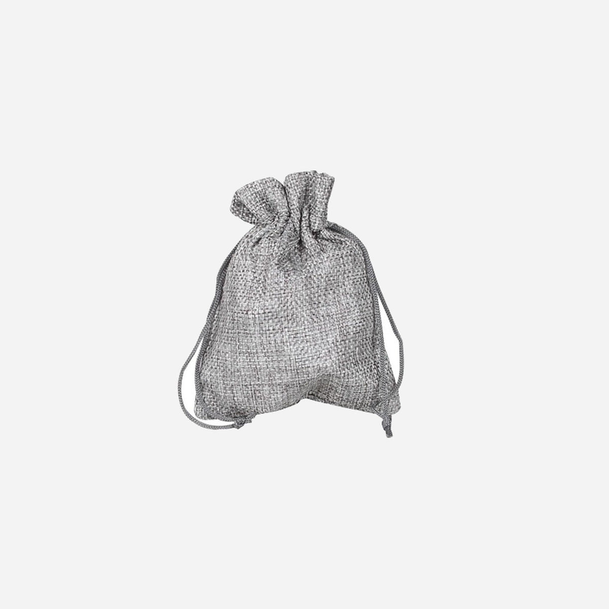 Sac en toile de jute argent 13x9.5 cm