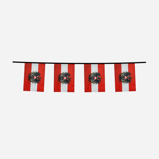Guirlande 12 drapeaux fanions autriche 4,5 m