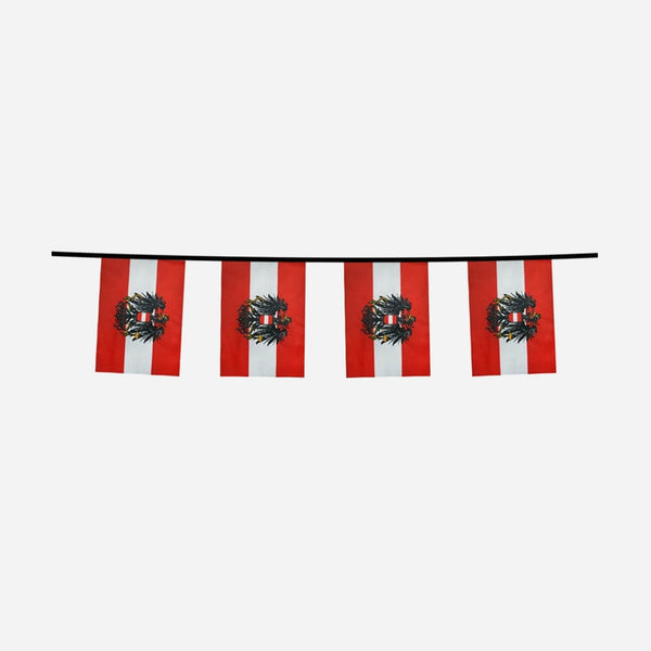 Guirlande 12 drapeaux fanions autriche 4,5 m