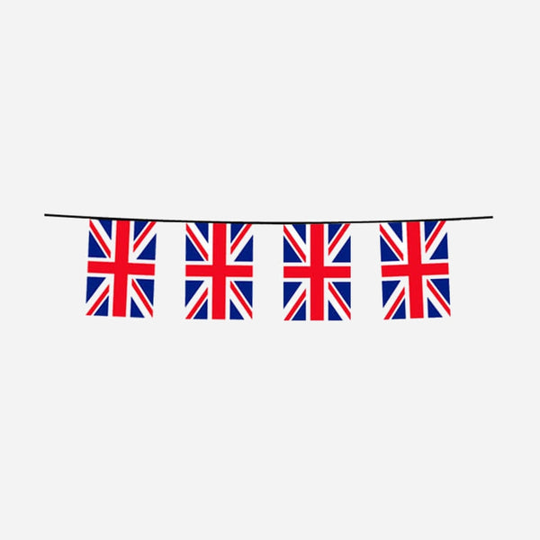 Guirlande 12 drapeaux fanions grande bretagne 4,5 m