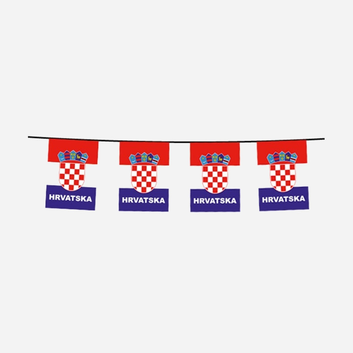 Guirlande 12 drapeaux fanions croatie 4,5 m