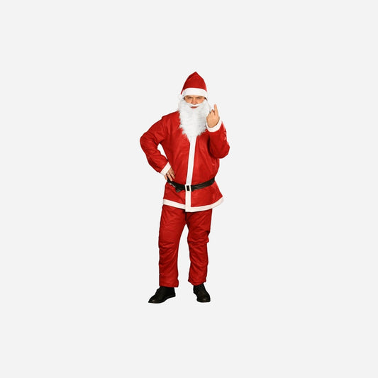 Déguisement de père Noël avec barbe 5 pièces