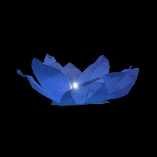 Lanterne fleur de lotus flottante bleu
