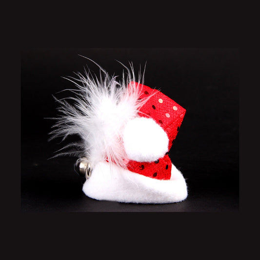 Clip petit bonnet de noël à paillettes et grelot