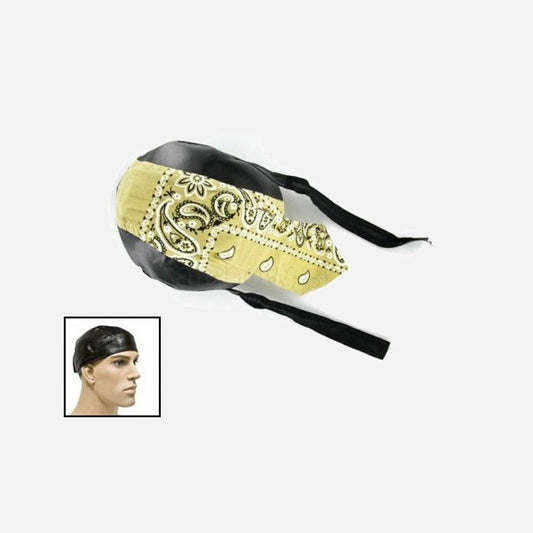 Zandana imitation cuir noir cachemire ocre clair blanc