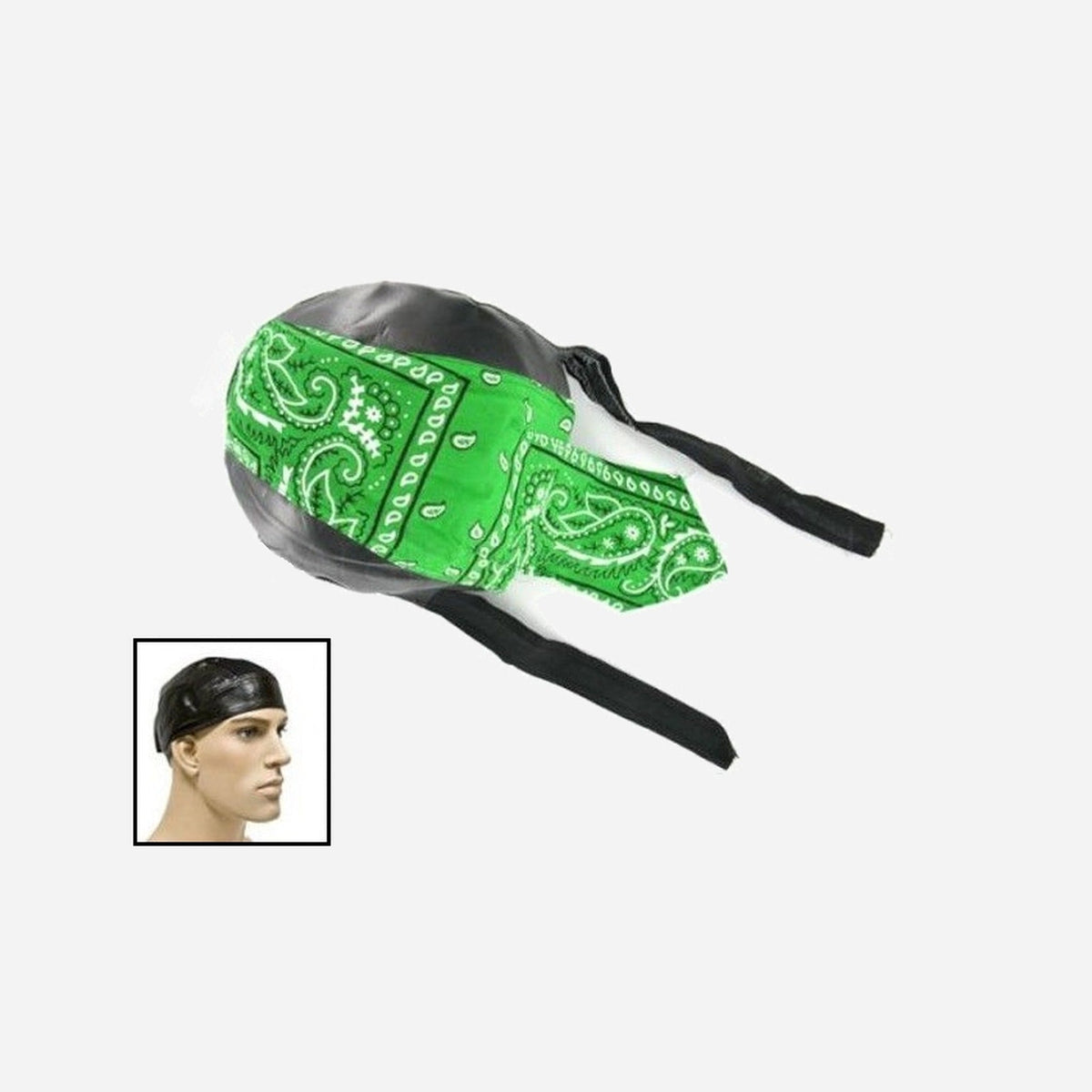 Zandana imitation cuir noir cachemire noir vert blanc