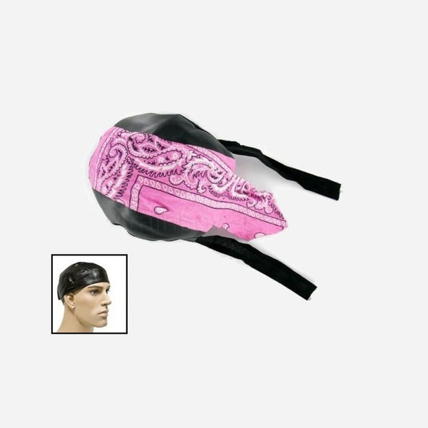 Zandana imitation cuir noir cachemire rose blanc