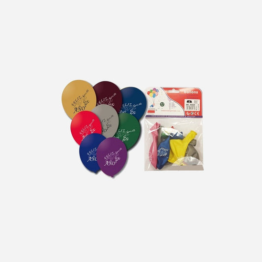 Lot de 8 ballons bonne année