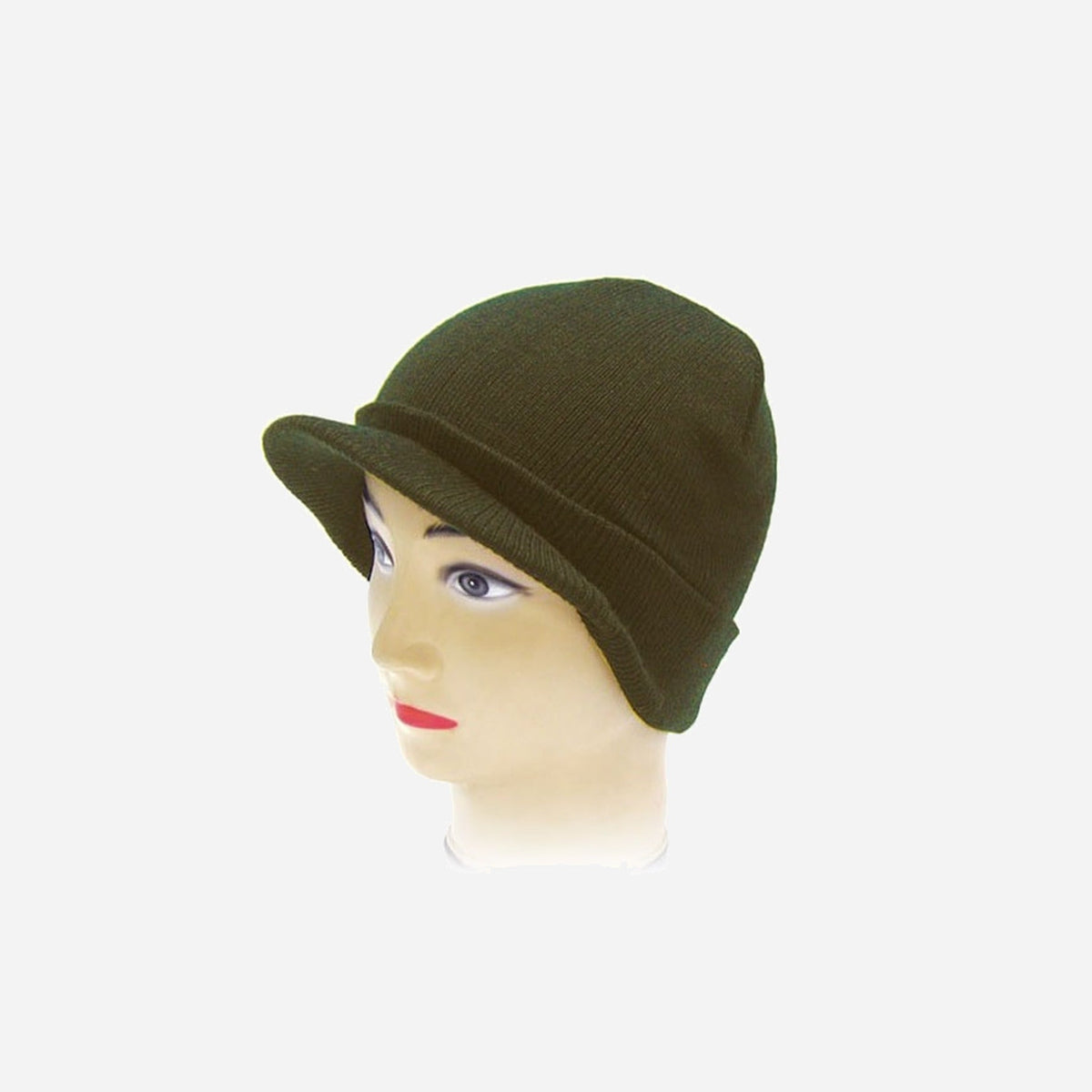 Bonnet tricoté uni vert foncé