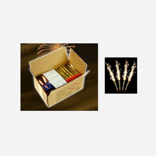 Lot de 100 fontaines bougies scintillantes or 15 cm 60 s