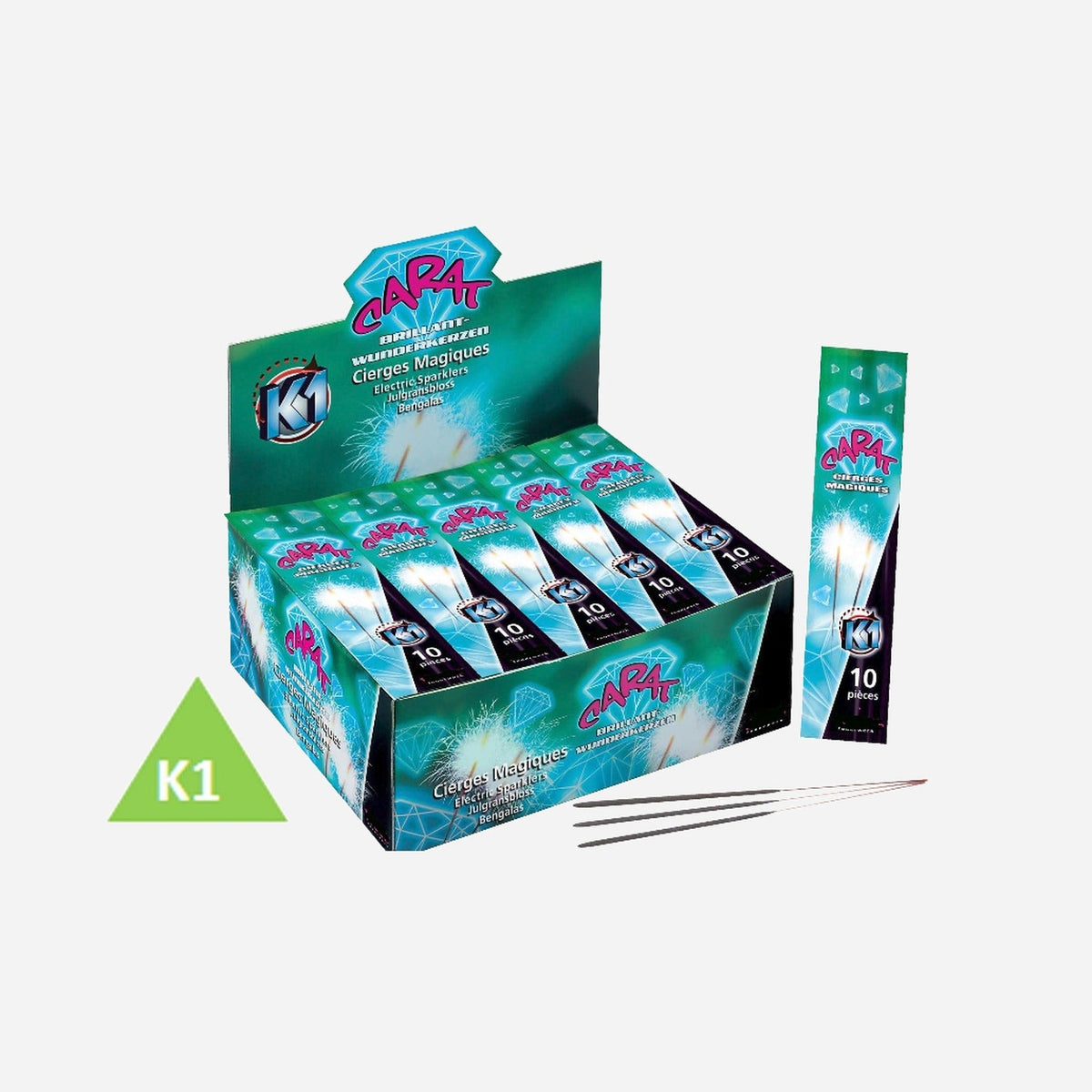 Lot de 10 cierges magiques 35 s 18 cm premium