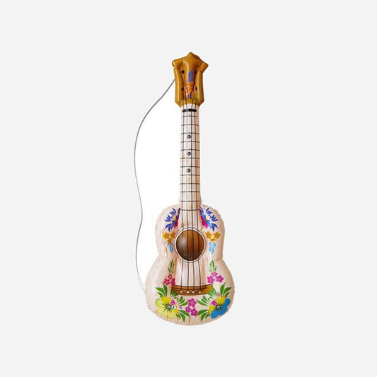 Guitare gonflable motifs fleurs avec corde 1,05 m