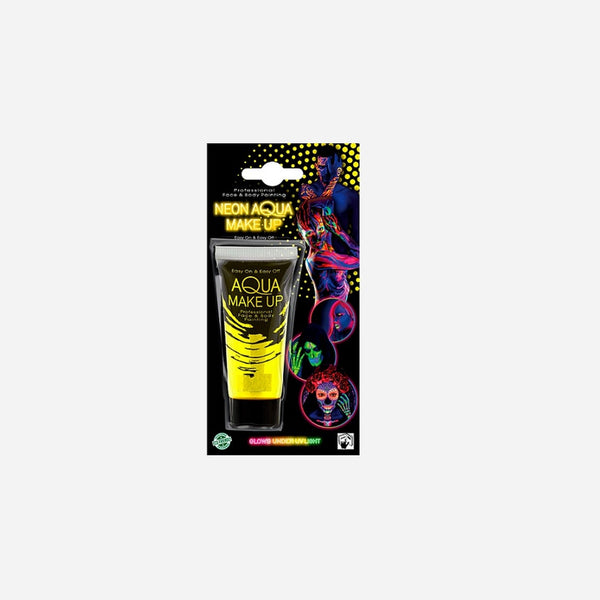 Maquillage crème à l'eau en tube jaune fluo 30 ml de fête