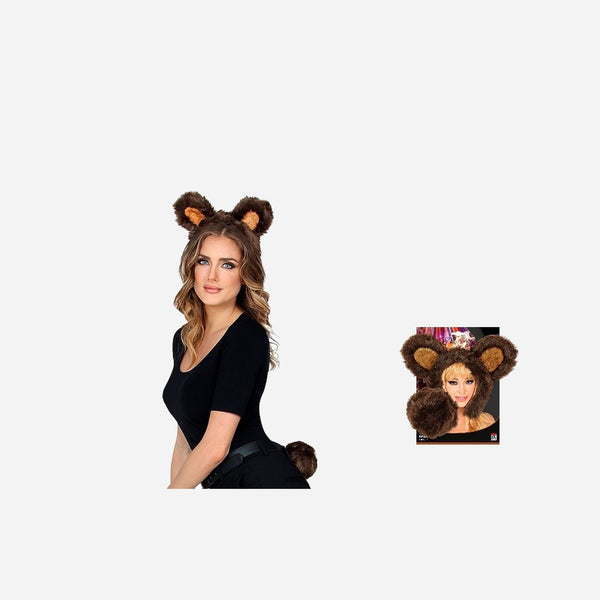 Set accessoires Ours brun luxe 2 pièces