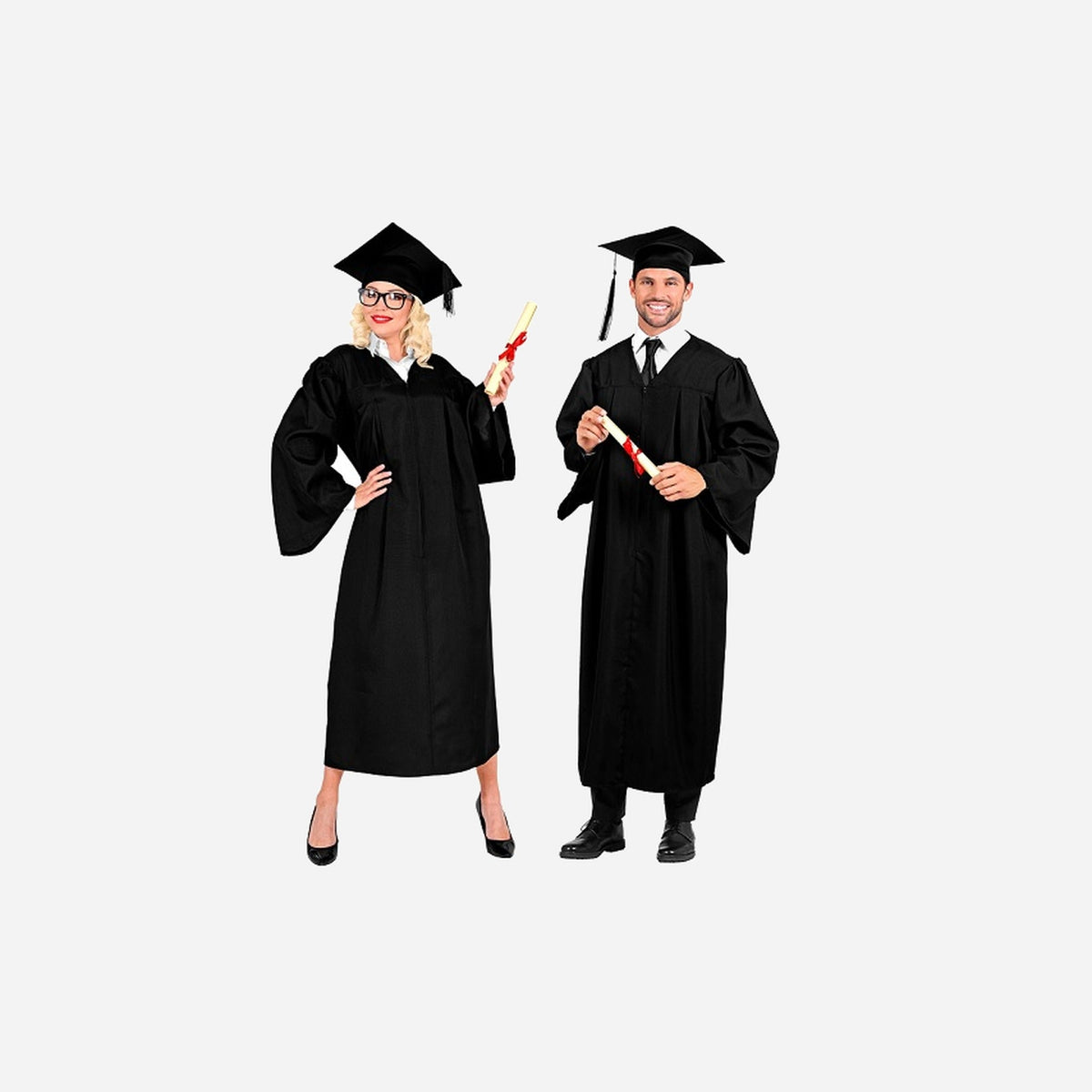 Déguisement de diplomé(e) noir 2 pièces adulte