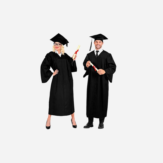 Déguisement de diplomé(e) noir 2 pièces adulte Taille XXL
