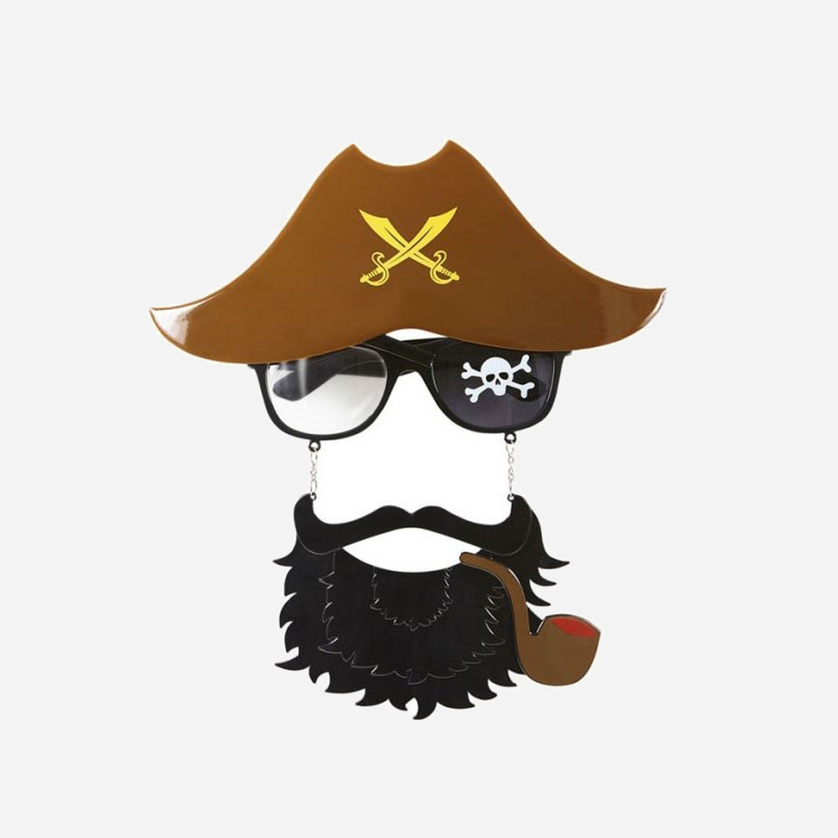 Lunettes pirate avec barbe et chapeau