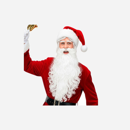 Grande barbe avec moustache et sourcils père Noël