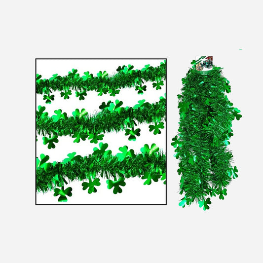 Guirlande métallisée motifs Saint Patrick verte 3 m