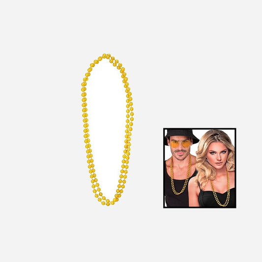 Lot de 2 colliers de perles en plastique or 40 cm