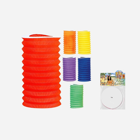 Lot de 2 lanternes lampions couleurs unies assorti 22 × 15 cm