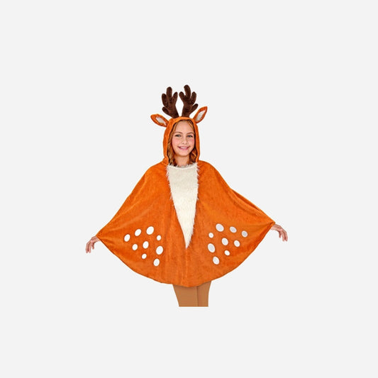 Poncho avec capuche de renne pour enfant Taille unique