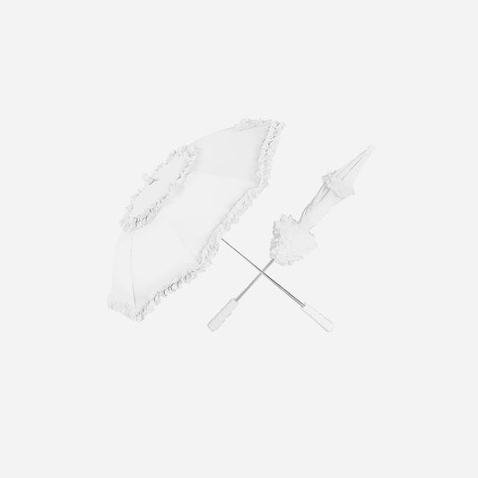 Ombrelle "belle époque" blanc 72 cm
