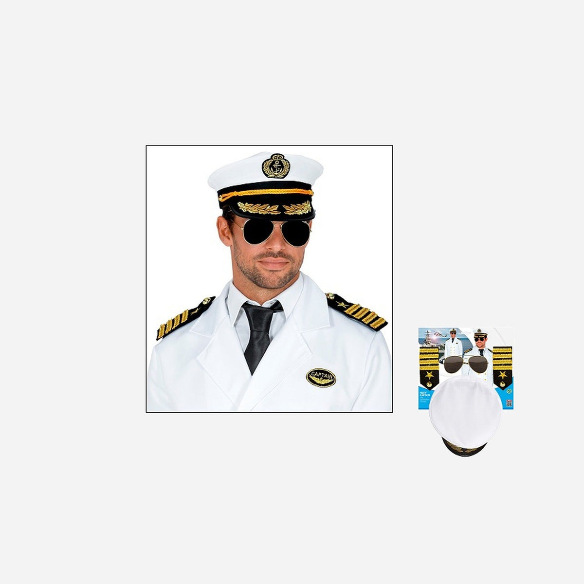 Set accessoires capitaine de vaisseau adulte 4 pièces