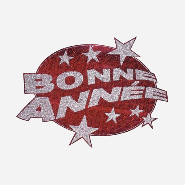 Décoration murale bonne année rouge 50 cm