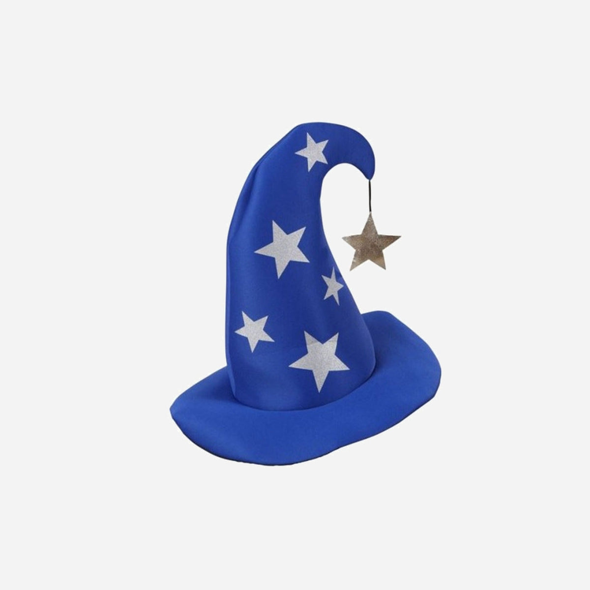 Chapeau de magicien merlin bleu avec étoiles